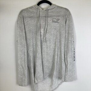 Vineyard Vines Long Sleeve Hoodie Tee Slub Vintage Whale Size Large NWT Gray